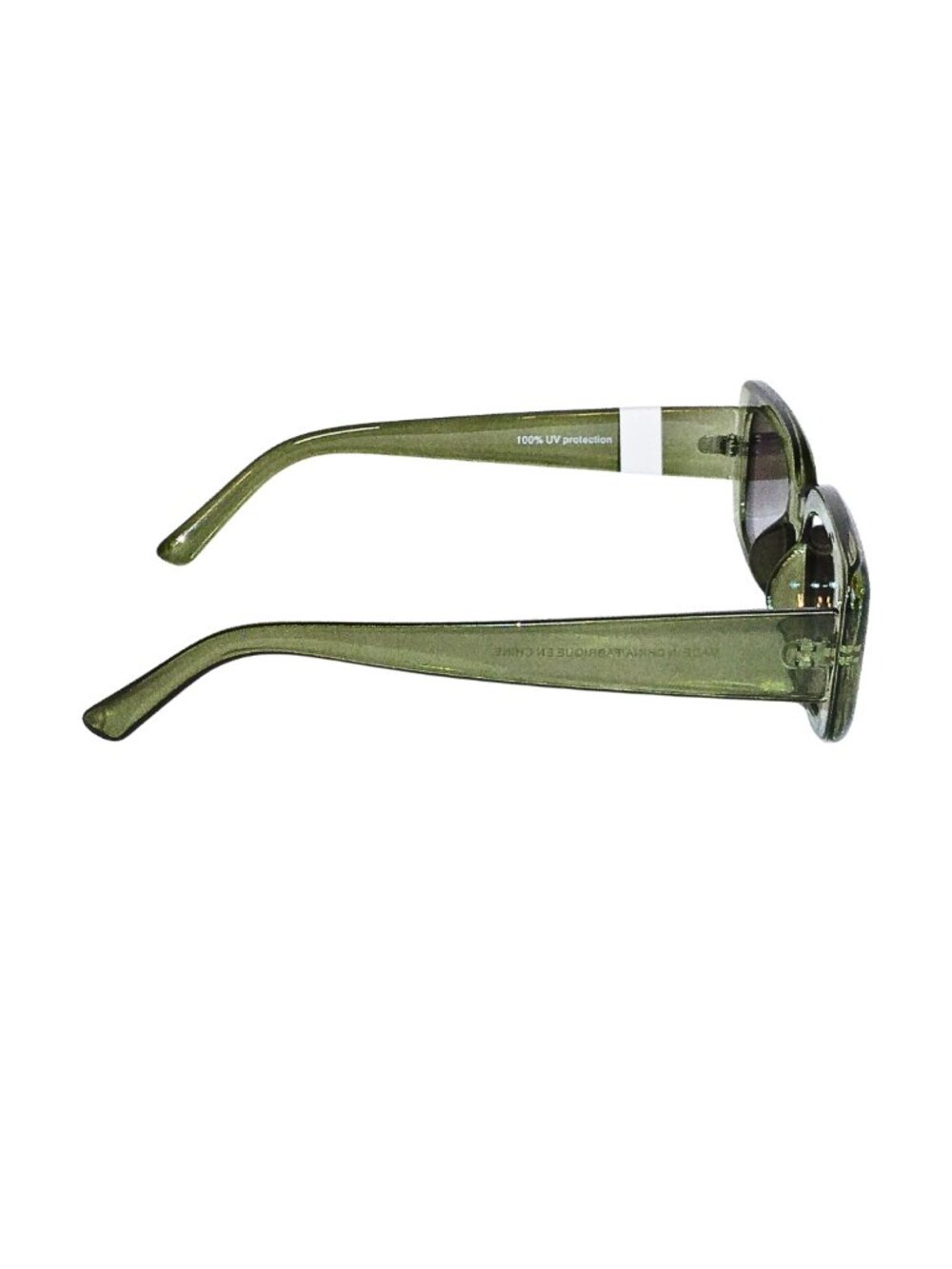 WOMEN'S HAPPILY GREY ARMY GREEN RECTANGLE FRAME SUNGLASSES - NWT - Picture 4 of 4